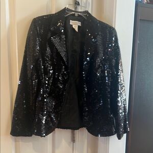 Black Sequined Blazer Structured Glamorous